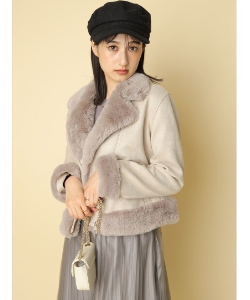 Rirandture リランドチュール   フェイクファーライダースジャケット Rirandture（リランドチュール）の「フェイクファーライダース