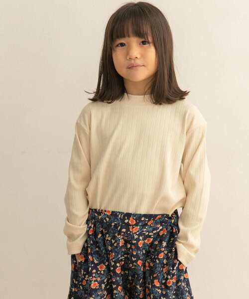 URBAN RESEARCH DOORS（アーバンリサーチドアーズ）の「針抜きリブハイネックカットソー(KIDS)（Tシャツ/カットソー・キッズ・アイボリー/グレー・150/105/135/120）」の2枚目の写真