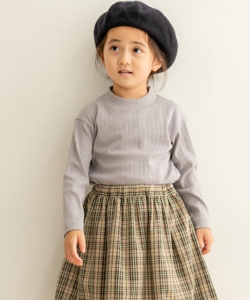 URBAN RESEARCH DOORS（アーバンリサーチドアーズ）の「針抜きリブハイネックカットソー(KIDS)（Tシャツ/カットソー・キッズ・アイボリー/グレー・150/105/135/120）」の8枚目の写真