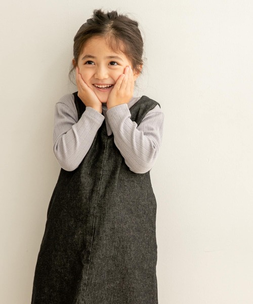 URBAN RESEARCH DOORS（アーバンリサーチドアーズ）の「針抜きリブハイネックカットソー(KIDS)（Tシャツ/カットソー・キッズ・アイボリー/グレー・150/105/135/120）」の11枚目の写真