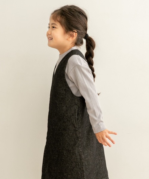 URBAN RESEARCH DOORS（アーバンリサーチドアーズ）の「針抜きリブハイネックカットソー(KIDS)（Tシャツ/カットソー・キッズ・アイボリー/グレー・150/105/135/120）」の12枚目の写真