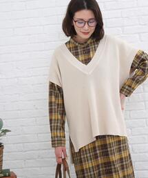 SHOO・LA・RUE | 脇スリット入りVネックベスト(ベスト)