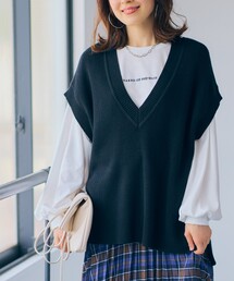 SHOO・LA・RUE | 脇スリット入りVネックベスト(ベスト)