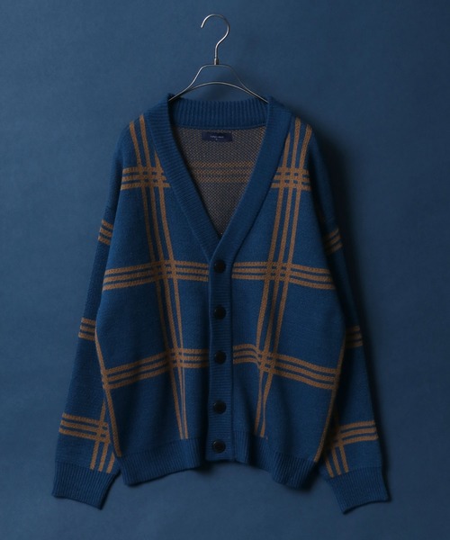 ANPAS（アンパス）の「Plaid＆Argyle Pattern Knit Cardigan/チェック＆アーガイル ルーズニットカーディガン（カーディガン/ボレロ・メンズ・ブラック系その他/ブラウン系その他/ベージュ系その他/ブルー系その他/ブラック系その他2/ベージュ系その他2/ブルー系その他2/ブルー系その他3/ブルー系その他4/グレー系その他/ネイビー系/ネイビー系1/ホワイト系その他/グレー系その他2・M/L）」の9枚目の写真