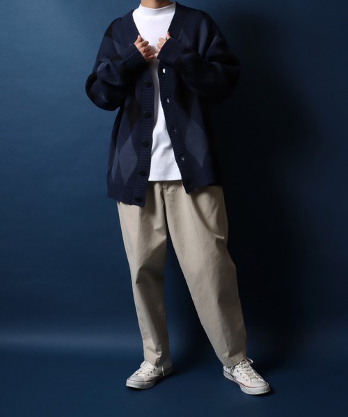 ANPAS（アンパス）の「Plaid＆Argyle Pattern Knit Cardigan/チェック＆アーガイル ルーズニットカーディガン（カーディガン/ボレロ・メンズ・ブラック系その他/ブラウン系その他/ベージュ系その他/ブルー系その他/ブラック系その他2/ベージュ系その他2/ブルー系その他2/ブルー系その他3/ブルー系その他4/グレー系その他/ネイビー系/ネイビー系1/ホワイト系その他/グレー系その他2・M/L）」の15枚目の写真