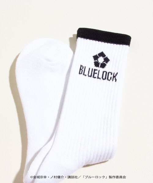 GLOSTER（グロスター）の「【BLUELOCK/ブルーロック】ロゴラインソックス（ソックス/靴下・メンズ・ホワイト系その他/ホワイト系その他2・FREE）」の2枚目の写真