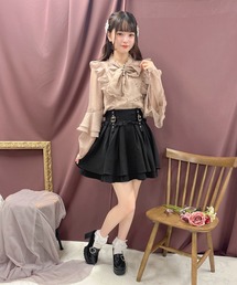 飾りベルト２段フレアスカート