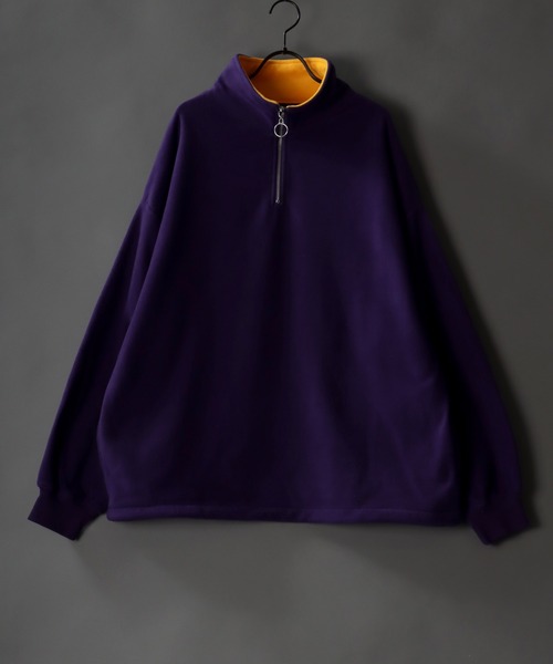 SITRY(シトリー)の「Big silhouette half zip Fleece pull over / ビッグシルエット ハーフジップ フリース プルオーバー(スウェット・メンズ・ホワイト/ブラック/パープル/イエロー/ブルー/グリーン・M/L)」の6枚目の写真