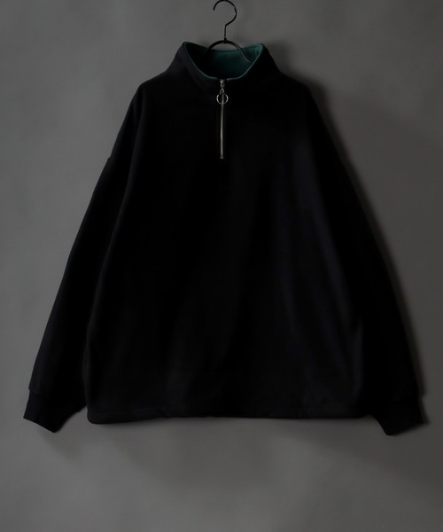 SITRY(シトリー)の「Big silhouette half zip Fleece pull over / ビッグシルエット ハーフジップ フリース プルオーバー(スウェット・メンズ・ホワイト/ブラック/パープル/イエロー/ブルー/グリーン・M/L)」の3枚目の写真
