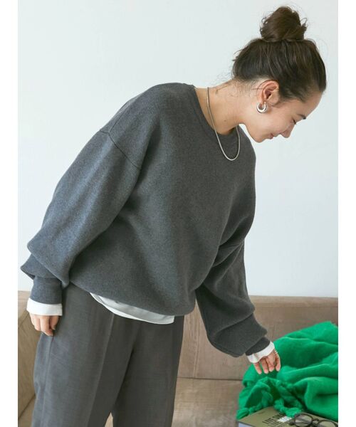 Ungrid(アングリッド)の「カシミヤ混スムース編みルーズニット(ニット/セーター・レディース・チャコールグレー/グリーン/ピンク・FREE)」の18枚目の写真