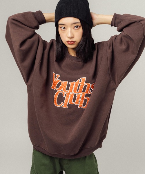 Ressaca（レサーカ）の「オーバーサイズ サテンロゴ刺繍 クルーネックスウェットトレーナー（スウェット・メンズ・グリーン/ブラウン/レッド/グレー/ブルー/アッシュグレー/ブラック・XL/L/M）」の17枚目の写真