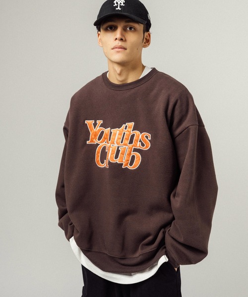 Ressaca（レサーカ）の「オーバーサイズ サテンロゴ刺繍 クルーネックスウェットトレーナー（スウェット・メンズ・グリーン/ブラウン/レッド/グレー/ブルー/アッシュグレー/ブラック・XL/L/M）」の12枚目の写真