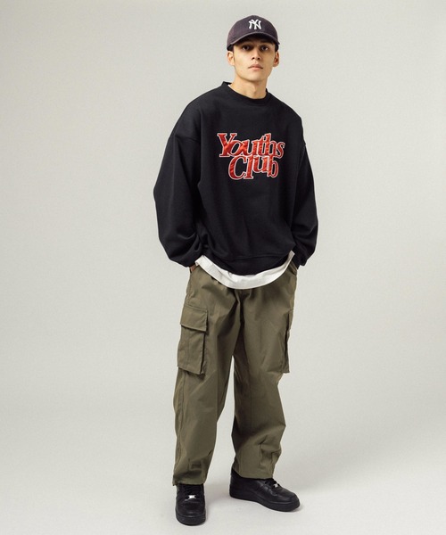 Ressaca（レサーカ）の「オーバーサイズ サテンロゴ刺繍 クルーネックスウェットトレーナー（スウェット・メンズ・グリーン/ブラウン/レッド/グレー/ブルー/アッシュグレー/ブラック・XL/L/M）」の10枚目の写真