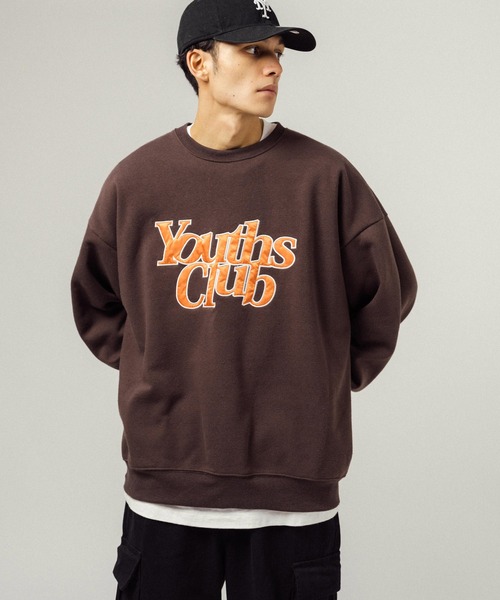 Ressaca（レサーカ）の「オーバーサイズ サテンロゴ刺繍 クルーネックスウェットトレーナー（スウェット・メンズ・グリーン/ブラウン/レッド/グレー/ブルー/アッシュグレー/ブラック・XL/L/M）」の13枚目の写真