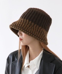 ツーカラー配色ニットハット