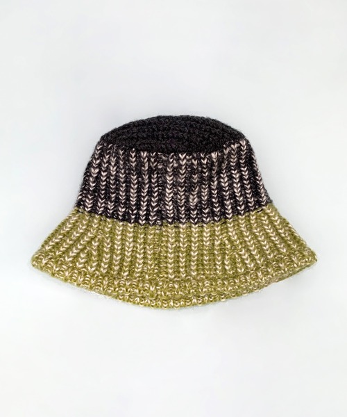 UNE MANSION（ユヌマンション）の「ツーカラー配色ニットハット（ニットキャップ/ビーニー・レディース・グリーン/グレー/ブラウン/ベージュ・ONE SIZE）」の18枚目の写真