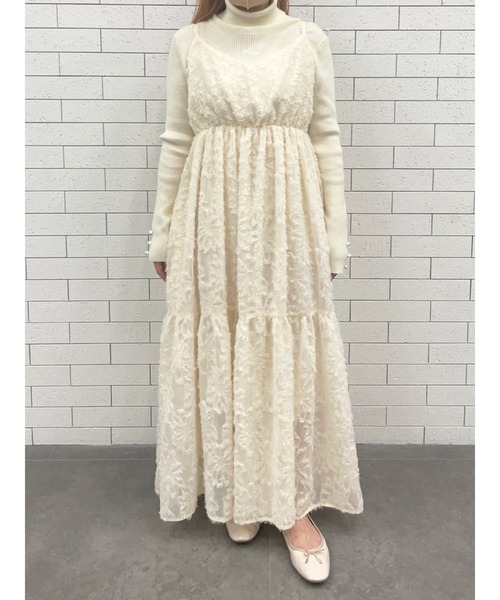 Areeam(アリーム)の「カットジャガードキャミワンピース(ワンピース・レディース・アイボリー/ラベンダー・FREE)」の18枚目の写真