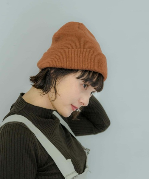 SMELLY(スメリー)の「ニットワッチキャップ(ニットキャップ/ビーニー・レディース・ベージュ/ブラック/チャコールグレー/オレンジ・-)」の13枚目の写真