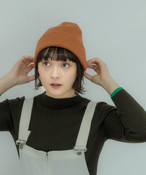SMELLY(スメリー)の「ニットワッチキャップ(ニットキャップ/ビーニー・レディース・ベージュ/ブラック/チャコールグレー/オレンジ・-)」の14枚目の写真