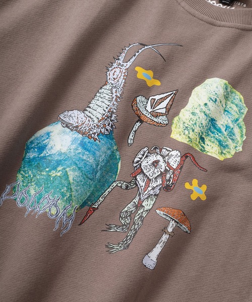 VOLCOM（ボルコム）の「【VOLCOM/ボルコム】CHRISSIE ABBOT X FRENCH コラボ デザイン プリントスウェット/トレーナー/裏起毛（スウェット・メンズ・ライトブラウン・M/L/XL）」の5枚目の写真