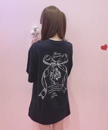 Honey Cinnamon | エンジェルリボンラメプリントTシャツ(Tシャツ/カットソー)