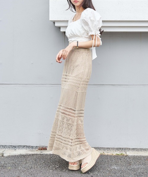 OLUPIC（オルピック）の「OLUPIC/【WEB限定】クロシェロングスカート