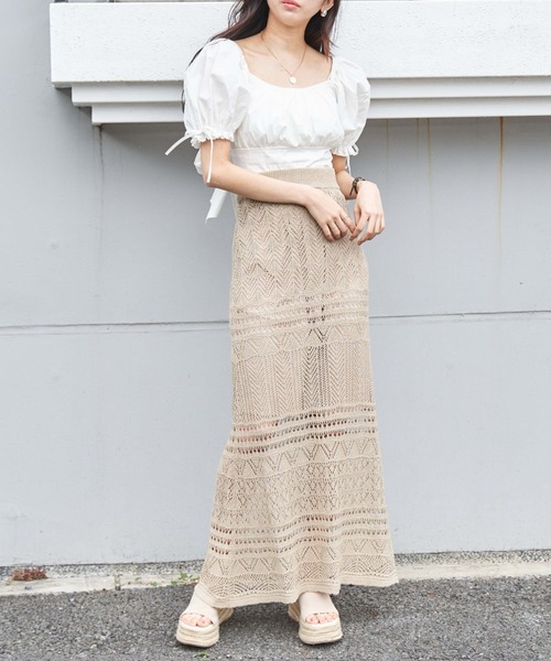 OLUPIC(オルピック)の「OLUPIC/【WEB限定】クロシェロングスカート(スカート・レディース・グリーン系その他/アイボリー/ベージュ/ブラウン・FREE)」の14枚目の写真