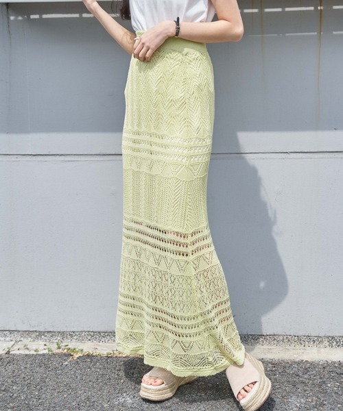 OLUPIC(オルピック)の「OLUPIC/【WEB限定】クロシェロングスカート(スカート・レディース・グリーン系その他/アイボリー/ベージュ/ブラウン・FREE)」の20枚目の写真