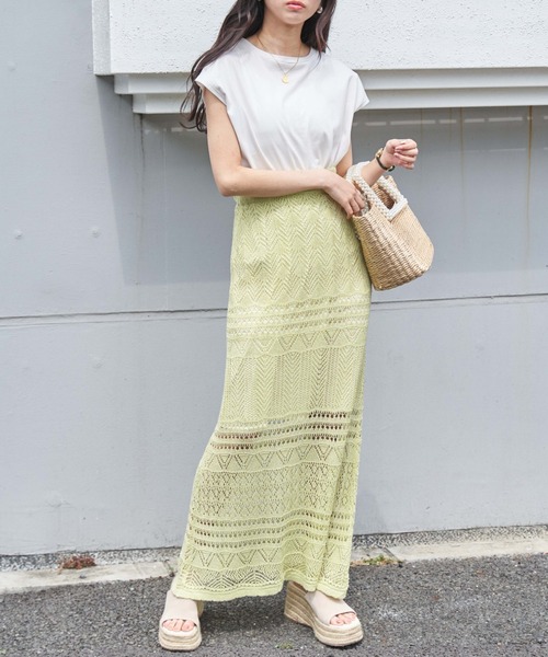 OLUPIC(オルピック)の「OLUPIC/【WEB限定】クロシェロングスカート(スカート・レディース・グリーン系その他/アイボリー/ベージュ/ブラウン・FREE)」の17枚目の写真