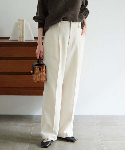 SLOBE IENA（スローブイエナ）の「ループツイードストレートパンツ（その他パンツ・レディース・ネイビー/アイボリー・36/38）」の9枚目の写真