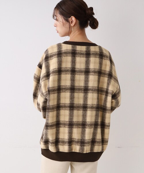 SHOO・LA・RUE（シューラルー）の「◆チェック柄ボリュームトップス（Tシャツ/カットソー・レディース・ブラック系1/ダークブラウン系1・00）」の10枚目の写真