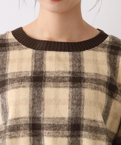 SHOO・LA・RUE（シューラルー）の「◆チェック柄ボリュームトップス（Tシャツ/カットソー・レディース・ブラック系1/ダークブラウン系1・00）」の8枚目の写真