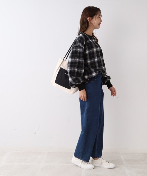 SHOO・LA・RUE（シューラルー）の「◆チェック柄ボリュームトップス（Tシャツ/カットソー・レディース・ブラック系1/ダークブラウン系1・00）」の11枚目の写真