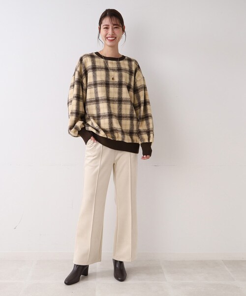 SHOO・LA・RUE（シューラルー）の「◆チェック柄ボリュームトップス（Tシャツ/カットソー・レディース・ブラック系1/ダークブラウン系1・00）」の17枚目の写真