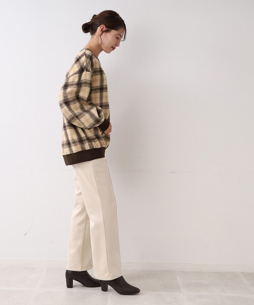 SHOO・LA・RUE（シューラルー）の「◆チェック柄ボリュームトップス（Tシャツ/カットソー・レディース・ブラック系1/ダークブラウン系1・00）」の12枚目の写真