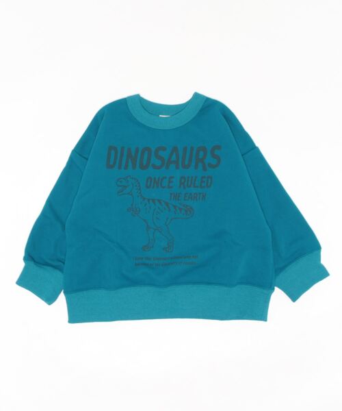 ALPHA LABEL(アルファーレーベル)の「DINOSAUR LOGO WARM SWEAT(スウェット・キッズ・ブラック/グリーン/ベージュ/ターコイズブルー・120/130/110/140/150/90/100)」の4枚目の写真