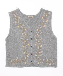Samansa Mos2 | 花柄刺繍ニットベスト(ベスト)