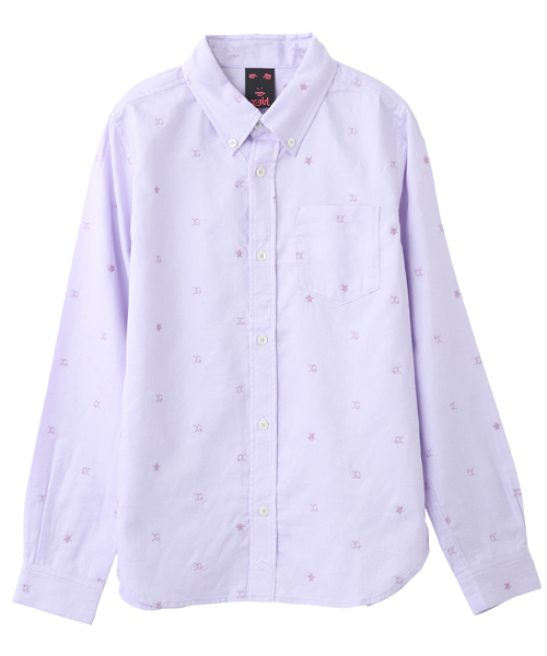X-girl（エックスガール）の「EMBROIDERED OX SHIRT（シャツ/ブラウス・レディース・ホワイト/ライトパープル/ライトブルー・1/2）」の7枚目の写真