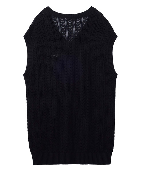 X-girl（エックスガール）の「CROCHET VEST（ベスト・レディース・オフホワイト/ブラック/ライトグリーン・ONE SIZE）」の11枚目の写真