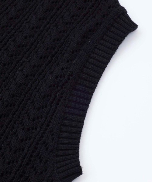 X-girl（エックスガール）の「CROCHET VEST（ベスト・レディース・オフホワイト/ブラック/ライトグリーン・ONE SIZE）」の14枚目の写真