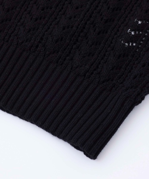 X-girl（エックスガール）の「CROCHET VEST（ベスト・レディース・オフホワイト/ブラック/ライトグリーン・ONE SIZE）」の15枚目の写真