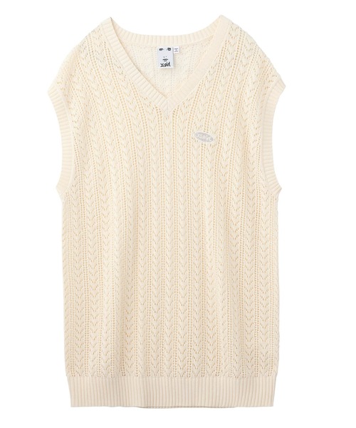 X-girl（エックスガール）の「CROCHET VEST（ベスト・レディース・オフホワイト/ブラック/ライトグリーン・ONE SIZE）」の17枚目の写真