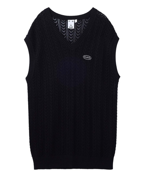 X-girl（エックスガール）の「CROCHET VEST（ベスト・レディース・オフホワイト/ブラック/ライトグリーン・ONE SIZE）」の18枚目の写真