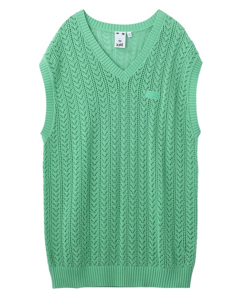 X-girl（エックスガール）の「CROCHET VEST（ベスト・レディース・オフホワイト/ブラック/ライトグリーン・ONE SIZE）」の19枚目の写真