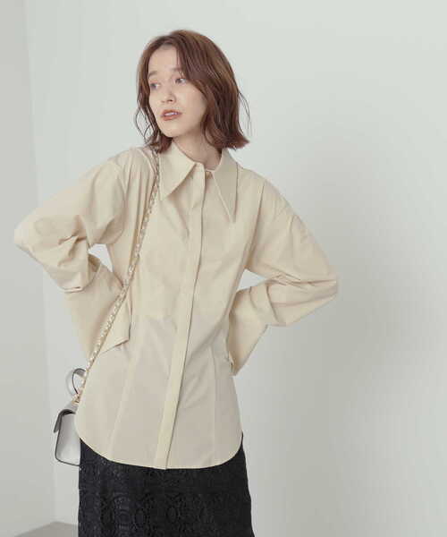 N.（N. Natural Beauty Basic）（エヌエヌナチュラルビューティーベーシック）の「◆ロングノーズチュニックシャツ（シャツ/ブラウス・レディース・ベージュ/ライラック・MEDIUM）」の13枚目の写真
