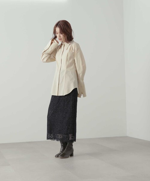N.（N. Natural Beauty Basic）（エヌエヌナチュラルビューティーベーシック）の「◆ロングノーズチュニックシャツ（シャツ/ブラウス・レディース・ベージュ/ライラック・MEDIUM）」の15枚目の写真