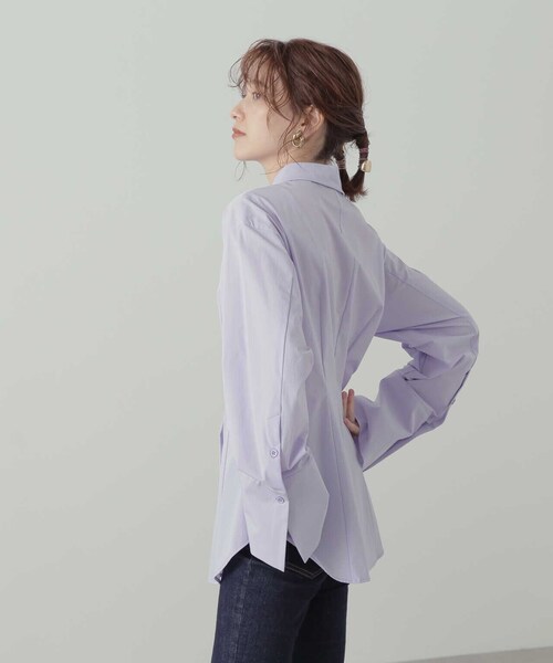 N.（N. Natural Beauty Basic）（エヌエヌナチュラルビューティーベーシック）の「◆ロングノーズチュニックシャツ（シャツ/ブラウス・レディース・ベージュ/ライラック・MEDIUM）」の21枚目の写真