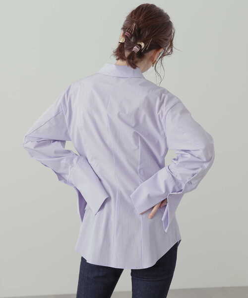 N.（N. Natural Beauty Basic）（エヌエヌナチュラルビューティーベーシック）の「◆ロングノーズチュニックシャツ（シャツ/ブラウス・レディース・ベージュ/ライラック・MEDIUM）」の22枚目の写真