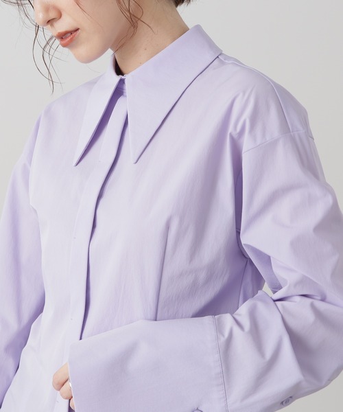 N.（N. Natural Beauty Basic）（エヌエヌナチュラルビューティーベーシック）の「◆ロングノーズチュニックシャツ（シャツ/ブラウス・レディース・ベージュ/ライラック・MEDIUM）」の10枚目の写真