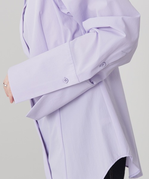 N.（N. Natural Beauty Basic）（エヌエヌナチュラルビューティーベーシック）の「◆ロングノーズチュニックシャツ（シャツ/ブラウス・レディース・ベージュ/ライラック・MEDIUM）」の6枚目の写真